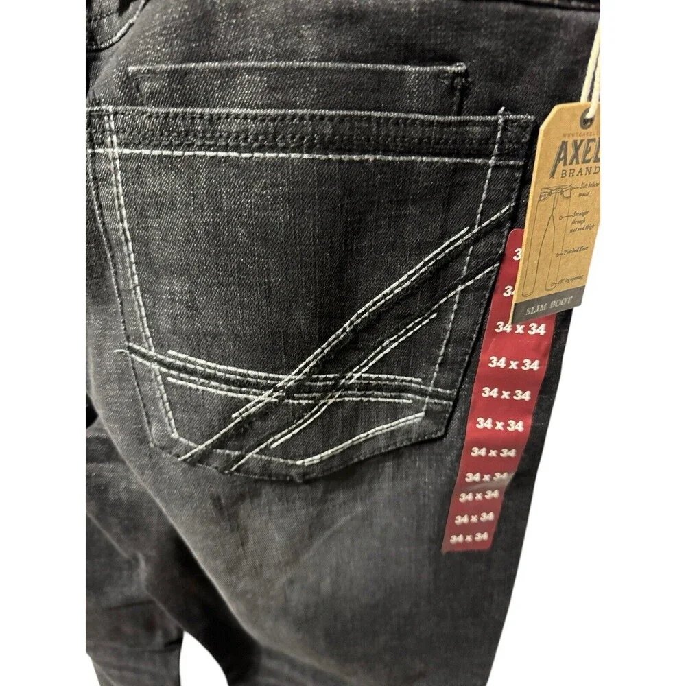 T.K. Axel Men’s Slim Boot Jeans 34x34 Black NWT
